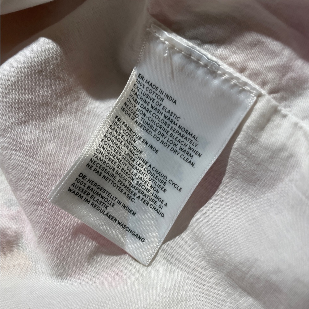 Lands End NWOT White Floral Cotton Smocked Tiered Dress Sz XL - Picture 9 of 10